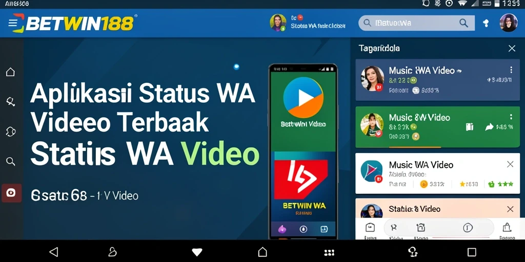 Tampilan utama BETWIN188 dengan pilihan video menarik untuk status WA.