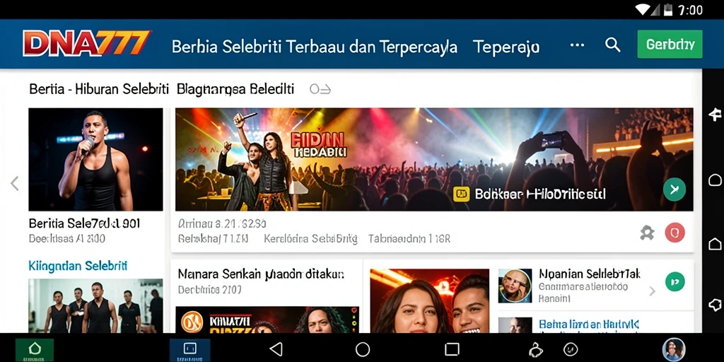 Tampilan antarmuka aplikasi DNA777 yang menarik dan informatif.