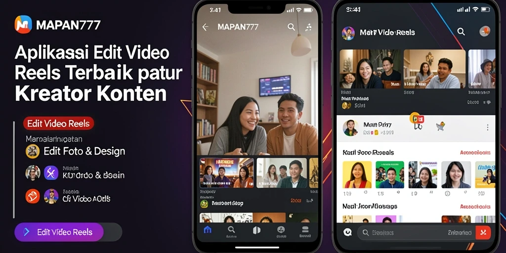 Tampilan antarmuka MAPAN777 saat mengedit Video Reels.