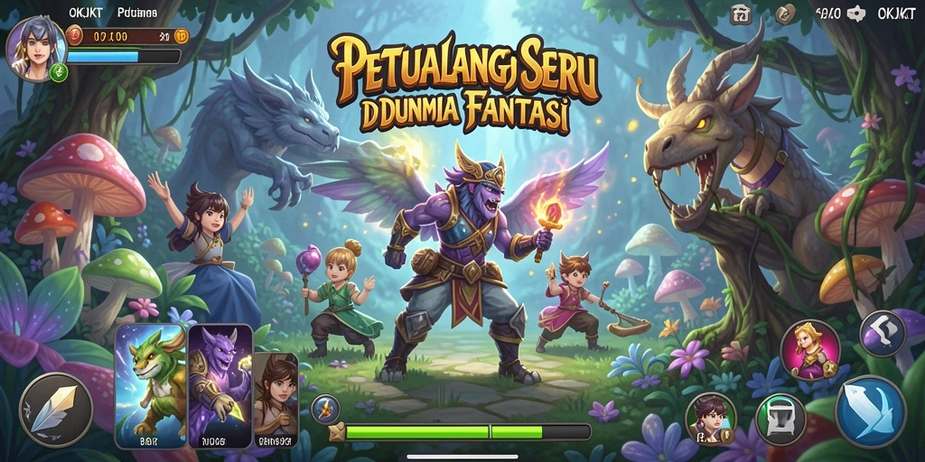 Tampilan menakjubkan dari permainan OKJKT di dunia fantasi.